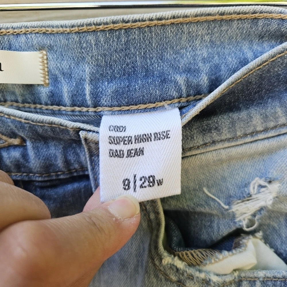 NWT Eunina light wash Codi Super High Rise Dad Jean size 9/29 - Picture 6 of 9